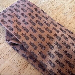 Tommy Bahama Pineapple Print Silk Neutral Neck Tie